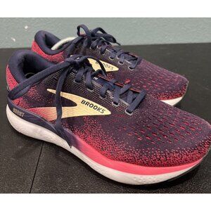 Brooks Ghost 16 Shoes Womens 8 Peacoat Raspberry Apricot Road Running Trail Road